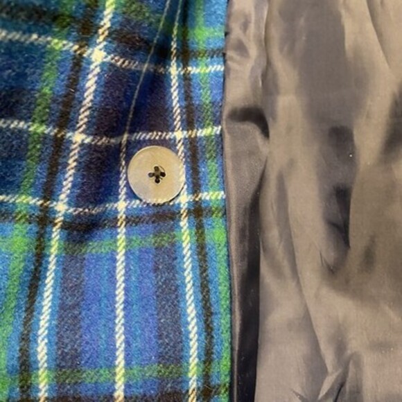 NWT Old Navy Plaid Peacoat Blue Double Breasted Jacket Preppy Twee Cozy  XXL - Picture 8 of 16